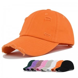 Bán buôn logo tùy chỉnh trống đơn giản làngười cha rẻ tiền xé toạc mũ bóng chày rửa sạch không cấu trúc