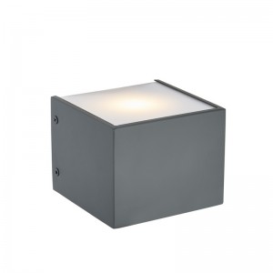 Đèn tường khách sạn khách sạn với lớp hoàn thiện màu xám phẳng được sơn và đèn LED tích hợp bên trong tại phòng khách điển hình