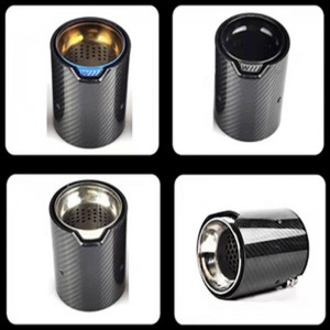 Tùy chỉnh chất thải và bộ giảm âm của sợi carbon bóng hoặc muffler cho ống đuôi