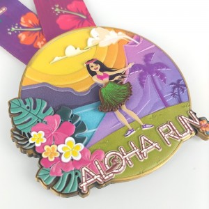 Huy chương cuộc đua tùy chỉnh cổ điển Aloha Run Huy chương 3D Medals Medals Huy chương chạy Huy chương Hoàn thiện Huy chương Hoàn thiện