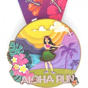 Huy chương cuộc đua tùy chỉnh cổ điển Aloha Run Huy chương 3D Medals Medals Huy chương chạy Huy chương Hoàn thiện Huy chương Hoàn thiện