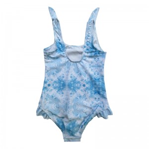 Màu xanh gradient flounce in đồ bơi trẻ em