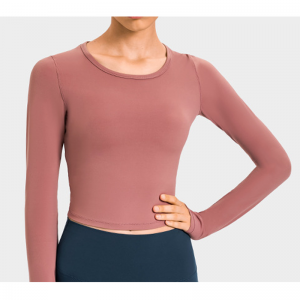 Cắtngón tay-Cot o cổ Yoga Shirtd