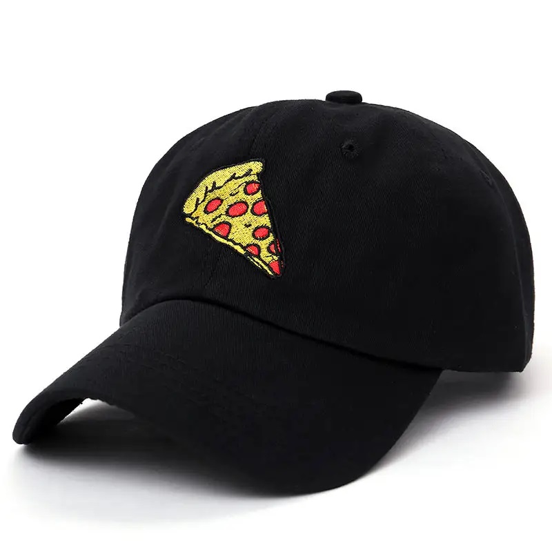 Pizza thêu mới bố Cap Trucker Cotton Mũ cho phụnữ đàn ông điều chỉnh kích thước bóng chày mũ thể thaongoài trời