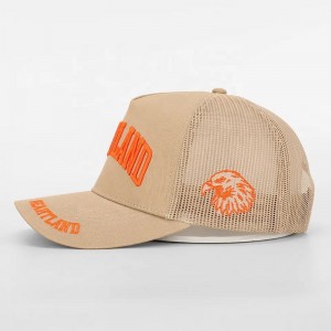 Chất lượng cao chất lượng cao 5 bảng cotton Cotton Thêu logo Lưới Snap trở lại Mũ bóng chày, Gorras xe tải cổ điển, Men Sports Trucker Mat
