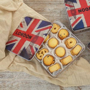 Hộp cookie hộp kẹo hộp kẹo hình vuông hộp thiếc