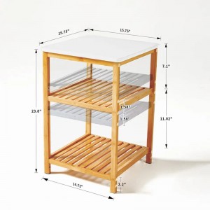 3 tầng Bamboo Gỗ bàn cạnh giườngngủ Modern Nightstand Side End Accent Bàn cà phê Đêm Đêm cho phòng khách Phòngngủ