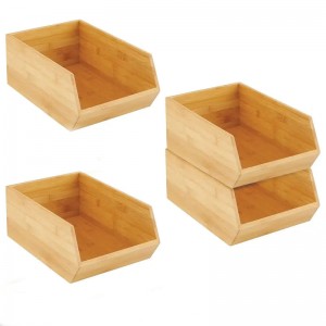 Hộp lưu trữ tre có thể xếp chồng lênnhau