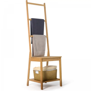 Giá treo khăn bậc thang tre