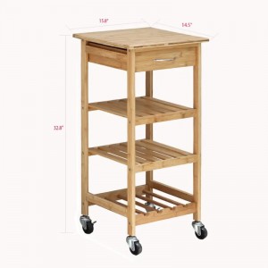 Thiết kế di động Ứng dụng rộng Ứng dụng trolley Tre bếp rất lý tưởng để lưu trữ lưu trữ tre