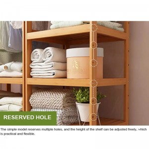 Giá lưu trữ ba lớp Giá treo quần áo rắn màn hình Tre Hiển thị giá đỡ