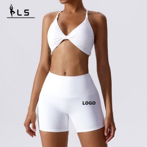 SC9282 Thể thao áongực và quần short eo cao đặt quần áo thể thao mặc quần legging hàng đầu Yoga Suit Yoga We
