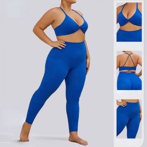 SC1068 Kích thước lớn Bộ Yoga Conjunto cộng với kích thước Quần Yoga Solid Sport Leggings Sport Set bộ đồ yoga