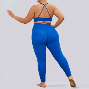 SC1068 Kích thước lớn Bộ Yoga Conjunto cộng với kích thước Quần Yoga Solid Sport Leggings Sport Set bộ đồ yoga