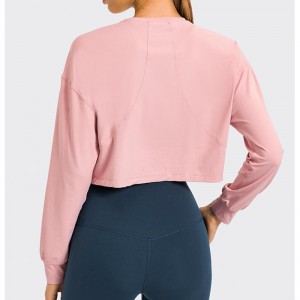 SC10265 Yoga Crop Crop Top Gym Gym Fitness STIP TP-SHIRT YOGA Long tay áo áo phông áo thun áo