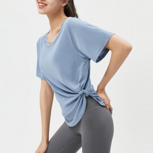 SC10264 Yoga T Áo phông chạy áo phông vòng tròn tay áo tập thể dục thông thường