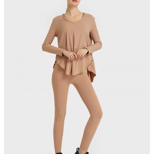 SC10272 Áo phông lỏng lẻo tập thể dục thông thường Yoga tay áo dài tay áo yoga áo thun áo thun áo phông