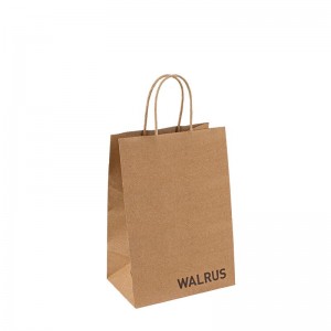 túi giấy kraft màunâu cho thực phẩm takeaway thủ công xử lý túi giấy mang túi giấy