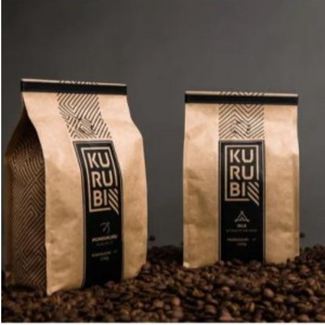 Khối dùng một lần dưới đáy ziplock chà bao bì đóng gói zipper trắng hồng matt màu đen van màu giấy cà phê với lỗ thông hơi