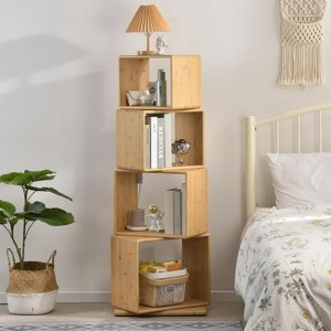 Bamboo Blesk Bookshelf Storage Tổ chức Hiển thị kệ kệ mặt bànnền tảng sách đứng kệ tủ sách cho văn phòng tạinhà