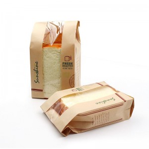 Túi giấy bánh mìnướng bền vững túi Kraft Bakery với cửa sổ