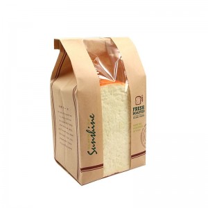 Túi giấy bánh mìnướng bền vững túi Kraft Bakery với cửa sổ