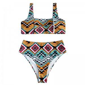 Phong cách hoa thông thường và thoải mái Phong cách quốc gia trở lại áo khoác dây đeo rộng bộ áo len kiểu áo dài