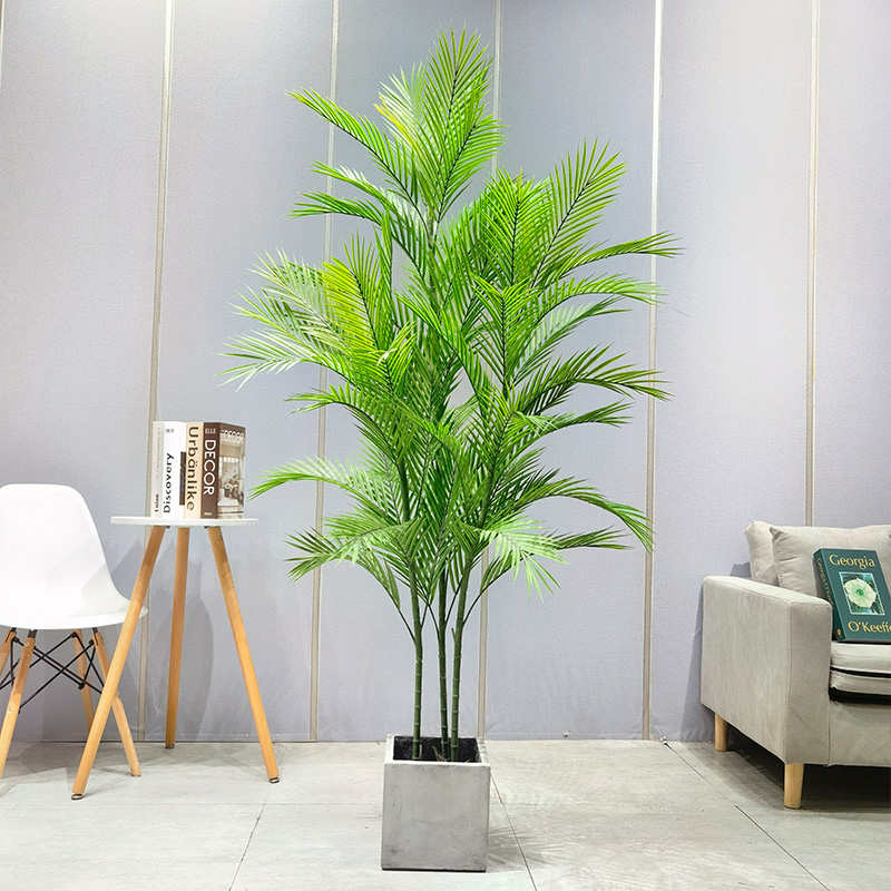 Giánhà máy bán buôn Areca Palm Dypsis Lutescens Cây cọnhân tạo có thể tùy chỉnh với chậu cây