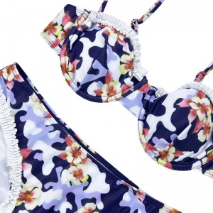 Bộ bikini xù lông không đều có bộ đồ bơi hai mảnh
