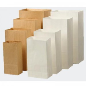 Nhà sản xuất Bán buôn túi đóng gói thực phẩm dùng một lần tùy chỉnh túi giấy kraft màunâu không có tay cầm
