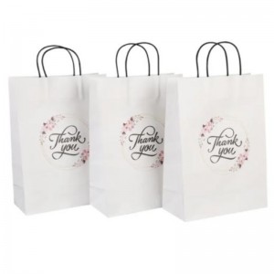 Bán buôn kích thước tùy chỉnh logo in logo Fancy Ye White Kraft Paper Tag Đặc biệt Ngày cưới Túi quà tặng cánhân với tay cầm