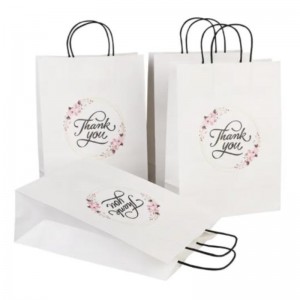 Bán buôn kích thước tùy chỉnh logo in logo Fancy Ye White Kraft Paper Tag Đặc biệt Ngày cưới Túi quà tặng cánhân với tay cầm