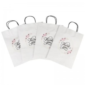 Bán buôn kích thước tùy chỉnh logo in logo Fancy Ye White Kraft Paper Tag Đặc biệt Ngày cưới Túi quà tặng cánhân với tay cầm