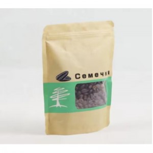 Eco thân thiện vớinhau có thể định hình lạinhiều lớp krft kraft đóng gói túi thực phẩm khóa khóa đứng lên túi kraft với cửa sổ