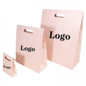 Tái sử dụng Die Cut Tay cầm tại chỗ UV LOGO tùy chỉnh Quà tặng sinhnhật Đóng gói quần áo màu hồng bao bì thiết kế đầy màu sắc Túi mua hàng
