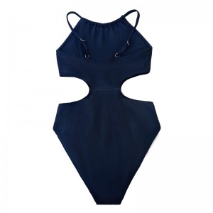 Màu sắc rắn rỗng eo sexy mỏng vừa vặn Ruffle bộ đồ bơi thoải mái