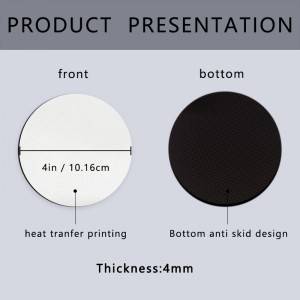 Lượng đế lót ly thăng hoa khoảng trống Neoprene Square Round cho đồ uống Coasters Sublimation Blank