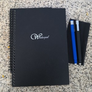 Tái sử dụng máy tính xách tay xoắn ốc -WireBound Black Hardcover Viết Tạp chí Tái chế