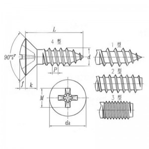 kẽm-chữ thập mạ màu tự lõm-khai thác vít