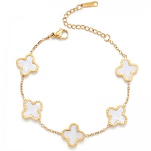 Vàng Hồng Đức 18K-Đàn ông mạ\\của và phụnữ\\Vòng tay may mắn cỏ bốn lá của