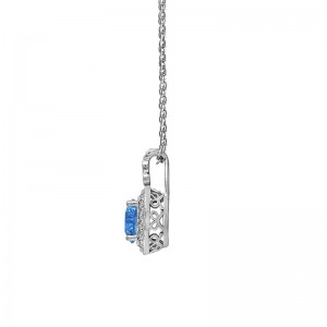Bạch kim Hồng Đức-Mạ bạcnguyên tố vô hạn Zirconia tròn-Cắt vòng cổ mặt dây chuyền cổ, (Bộ sưu tập Amazon trước đây)