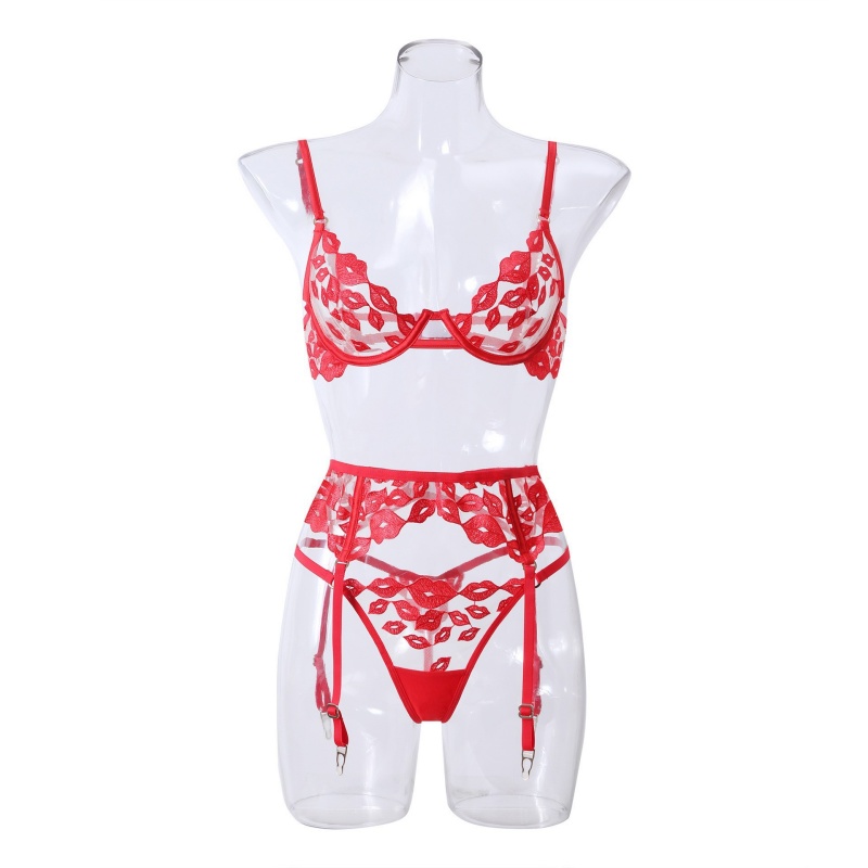 Đồ lót gợi cảm - siêu-mỏng, với thêu môi màu đỏ và ren. Nó\Một bộ áongực cho bộngực lớn khiến chúng trôngnhỏ hơn vàngăn chặn giá W7229 bị chảy xệ:$219,99