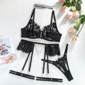 Phong cách mới ren - đồ lót được cắt bằng kim cương - cổ áo cổnạm. Nó\\là mộtnăm - Chữ thập - Biên giới bộ đồ lót gợi cảm, quần áo đam mê với châu Âu - American Ins Style My96628 Giá:$119,99