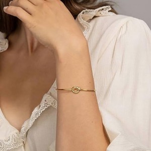 Vàng 4k mạ mãi mãi tình yêu Bangle Infinity Bangle cho phụnữ điều chỉnh vòng tay vòng tay vàng cho phụnữ vàng thanh lịch-Vòng đeo tay mở được mạ