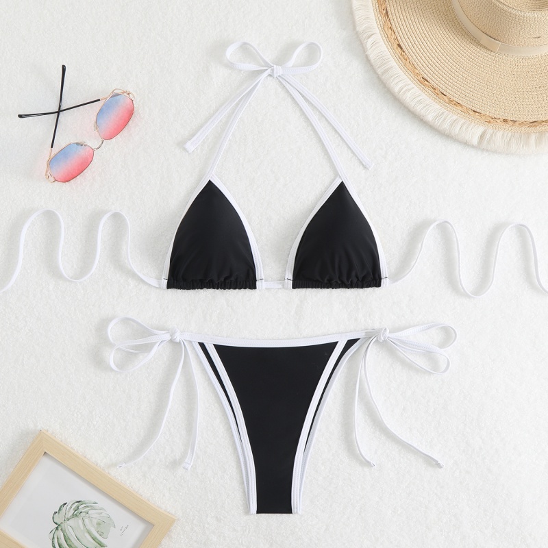 2025 Solid mới - phụnữ màu\Sexy Two Sexy - Màu tam giác mảnh - Khối bikini. Phong cách châu Âu và châu Mỹ với các mối quan hệ, phù hợp cho bãi biển và mùa xuânnóng QT25003:$79,99