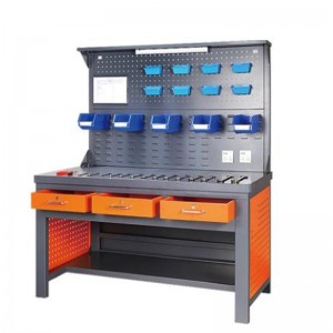 Bàn làm việc với dải ánh sáng và bảng ba bên