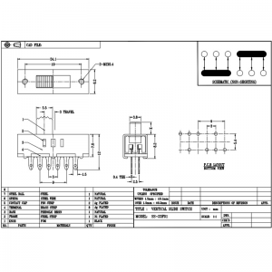Công tắc trượt SS23F10 ba-Công tắc trượt tốc độ để điều chỉnhnhiệt độ màu đèn LED và cao-máy sấy tóc tốc độ