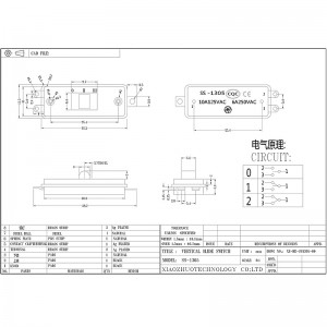 Công tắc trượt SS1305, máy sấy tóc, chăn điện, công tắc điện xe hơi, chuyển đổi mức độ hiện tại cao