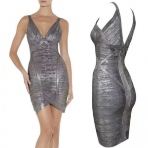 Summer in vàng đan đôi v lơ lửng váy bó sát váy