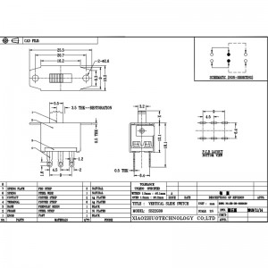 Công tắc trượt SS22G09 cho robot quét là một đôi-Hàng 6-PIN Công tắc thiết lập lại chuyển đổi dọc